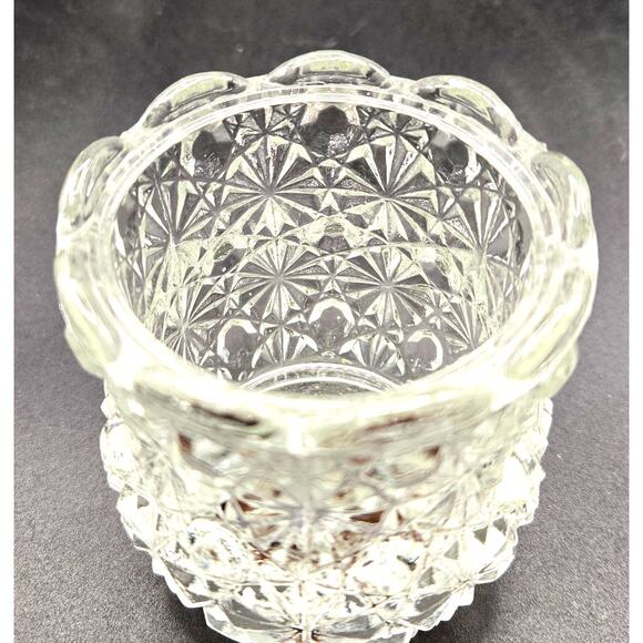 Vtg Daisy and Button Pressed Glass Clear Glass Votive Tealight Candles Holder - Picture 2 of 7